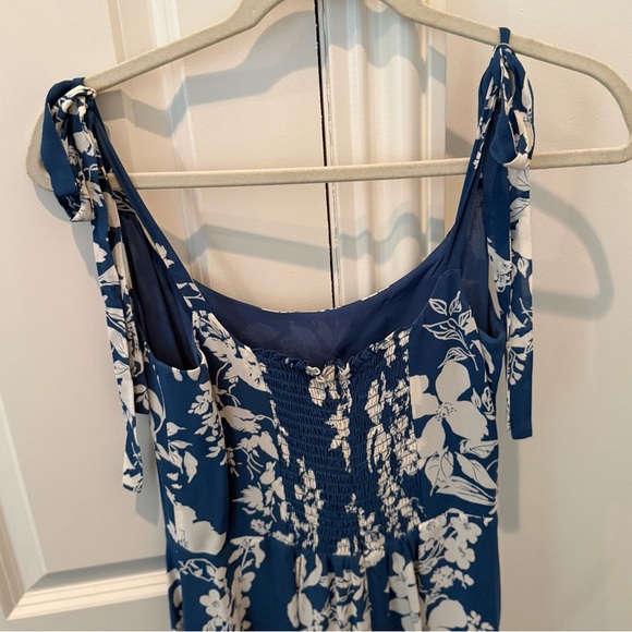 Reformation Besse Womens Sleeveless Floral Midi Summer Dress in Cyanotype - Picture 4 of 4